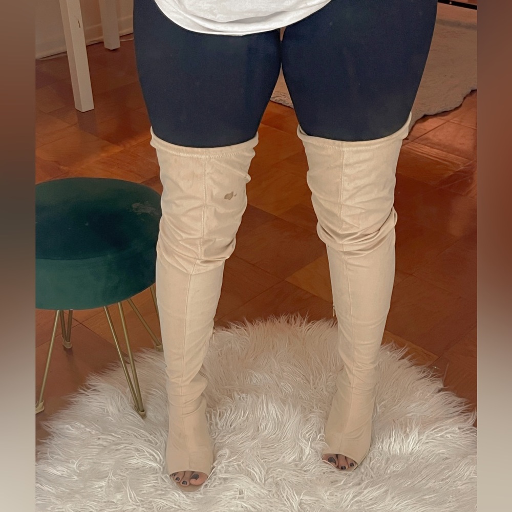Nude Thigh High Heels